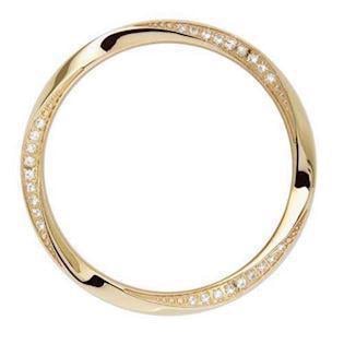 Christina Design London Collect Forgyldt Wave Top Ring med 27 hvide safirer, 36 mm